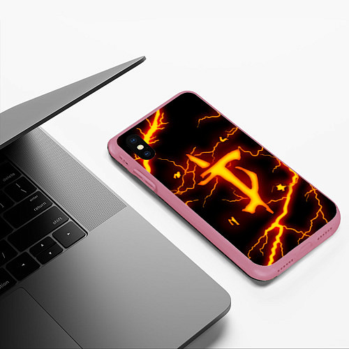 Чехол iPhone XS Max матовый DOOM ETERNAL / 3D-Малиновый – фото 3
