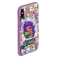 Чехол iPhone XS Max матовый BrawlStars Girls Oko, цвет: 3D-фиолетовый — фото 2