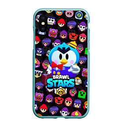 Чехол iPhone XS Max матовый Brawl stars MRP, цвет: 3D-мятный