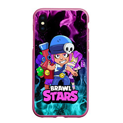 Чехол iPhone XS Max матовый BRAWL STARS PENNY,, цвет: 3D-малиновый