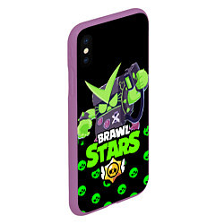 Чехол iPhone XS Max матовый Brawl stars 8-BIT, цвет: 3D-фиолетовый — фото 2