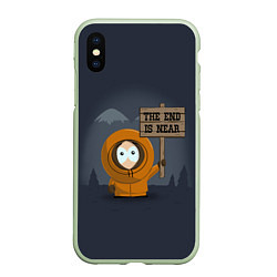 Чехол iPhone XS Max матовый Kenny, цвет: 3D-салатовый