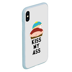 Чехол iPhone XS Max матовый Kiss My Ass, цвет: 3D-голубой — фото 2