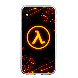 Чехол iPhone XS Max матовый HALF-LIFE 3, цвет: 3D-голубой