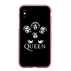 Чехол iPhone XS Max матовый QUEEN, цвет: 3D-малиновый