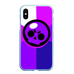 Чехол iPhone XS Max матовый BRAWL STARS, цвет: 3D-голубой