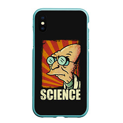 Чехол iPhone XS Max матовый Futurama Science, цвет: 3D-мятный