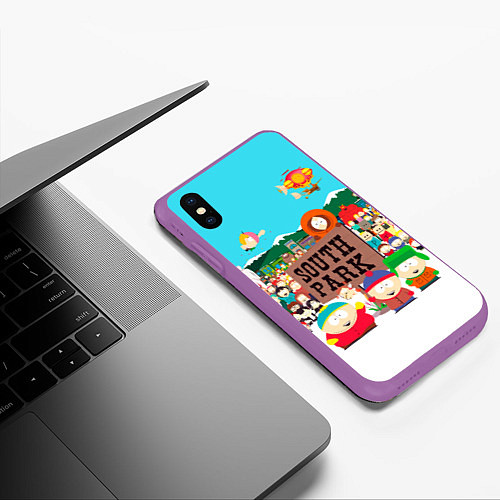 Чехол iPhone XS Max матовый South Park / 3D-Фиолетовый – фото 3