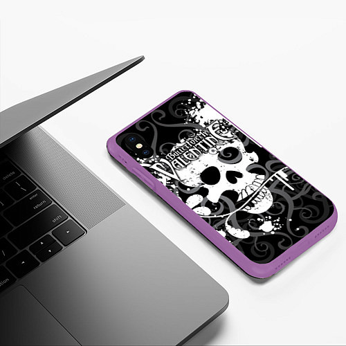 Чехол iPhone XS Max матовый Bullet For My Valentine / 3D-Фиолетовый – фото 3