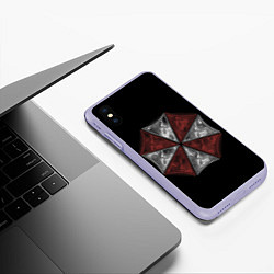 Чехол iPhone XS Max матовый Umbrella Corporation, цвет: 3D-светло-сиреневый — фото 2