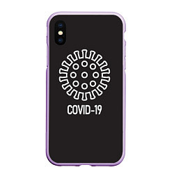 Чехол iPhone XS Max матовый COVID-19, цвет: 3D-сиреневый