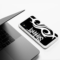 Чехол iPhone XS Max матовый Slipknot 6, цвет: 3D-белый — фото 2