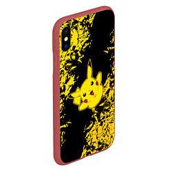 Чехол iPhone XS Max матовый Пикачу Oko, цвет: 3D-красный — фото 2