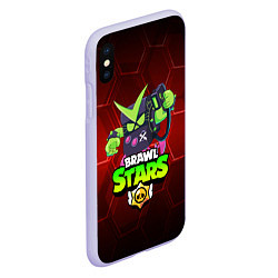 Чехол iPhone XS Max матовый BRAWL STARS VIRUS 8-BIT, цвет: 3D-светло-сиреневый — фото 2