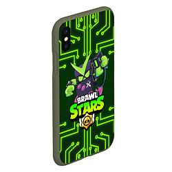 Чехол iPhone XS Max матовый BRAWL STARS VIRUS 8-BIT, цвет: 3D-темно-зеленый — фото 2