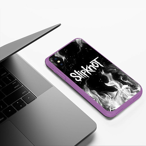 Чехол iPhone XS Max матовый SLIPKNOT / 3D-Фиолетовый – фото 3