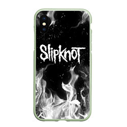 Чехол iPhone XS Max матовый SLIPKNOT, цвет: 3D-салатовый