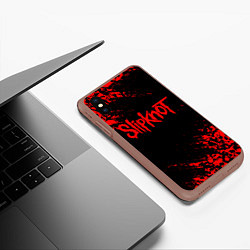 Чехол iPhone XS Max матовый SLIPKNOT, цвет: 3D-коричневый — фото 2