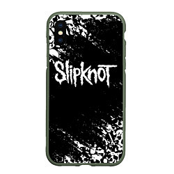 Чехол iPhone XS Max матовый SLIPKNOT, цвет: 3D-темно-зеленый