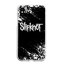 Чехол iPhone XS Max матовый SLIPKNOT, цвет: 3D-белый