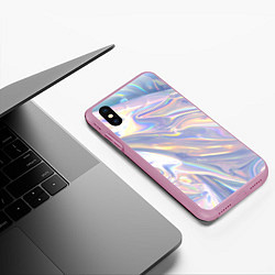 Чехол iPhone XS Max матовый Фольга, цвет: 3D-розовый — фото 2