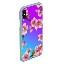 Чехол iPhone XS Max матовый САКУРА ВИШНЯ, цвет: 3D-мятный — фото 2