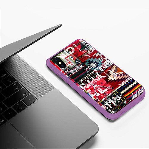 Чехол iPhone XS Max матовый Balchik pattern / 3D-Фиолетовый – фото 3