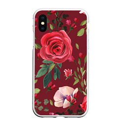 Чехол iPhone XS Max матовый Rose, цвет: 3D-белый