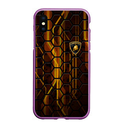 Чехол iPhone XS Max матовый Lamborghini, цвет: 3D-фиолетовый