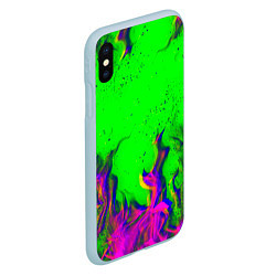 Чехол iPhone XS Max матовый ОГОНЬ ГЛИТЧ, цвет: 3D-голубой — фото 2