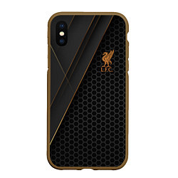 Чехол iPhone XS Max матовый Liverpool FC, цвет: 3D-коричневый