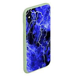 Чехол iPhone XS Max матовый МОЛНИЯ BLUE, цвет: 3D-салатовый — фото 2