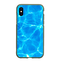 Чехол iPhone XS Max матовый Вода, цвет: 3D-темно-зеленый