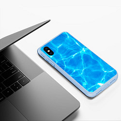 Чехол iPhone XS Max матовый Вода, цвет: 3D-голубой — фото 2