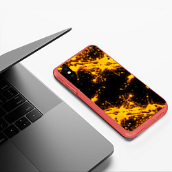 Чехол iPhone XS Max матовый БРЫЗГИ КРАСКИ NEON, цвет: 3D-красный — фото 2