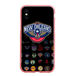 Чехол iPhone XS Max матовый New Orleans Pelicans 1, цвет: 3D-баблгам