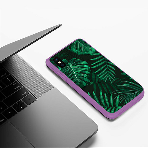 Чехол iPhone XS Max матовый Я из джунглей / 3D-Фиолетовый – фото 3