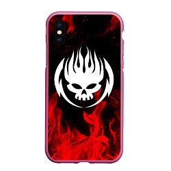 Чехол iPhone XS Max матовый THE OFFSPRING, цвет: 3D-малиновый