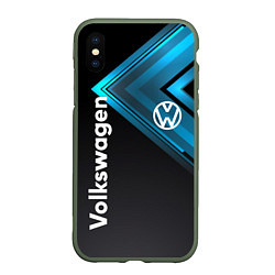 Чехол iPhone XS Max матовый Volkswagen, цвет: 3D-темно-зеленый