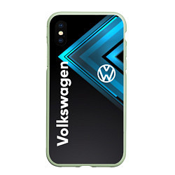 Чехол iPhone XS Max матовый Volkswagen, цвет: 3D-салатовый