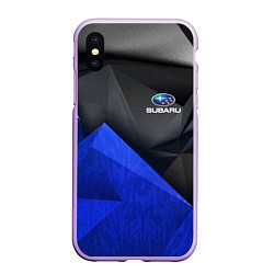 Чехол iPhone XS Max матовый SUBARU, цвет: 3D-сиреневый