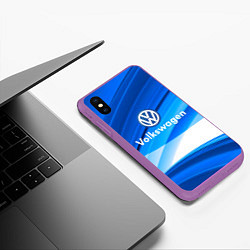 Чехол iPhone XS Max матовый Volkswagen, цвет: 3D-фиолетовый — фото 2