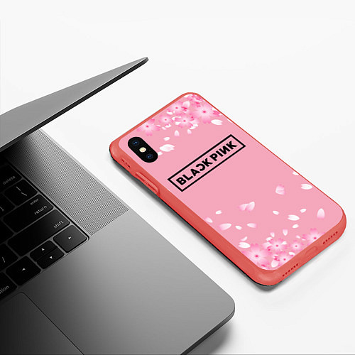 Чехол iPhone XS Max матовый BLACKPINK / 3D-Красный – фото 3