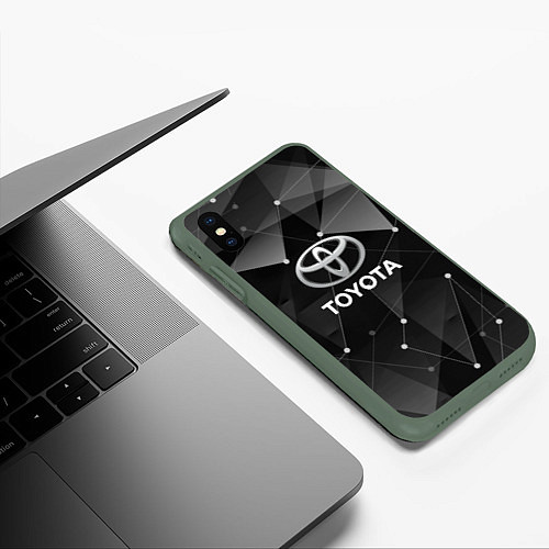 Чехол iPhone XS Max матовый TOYOTA / 3D-Темно-зеленый – фото 3