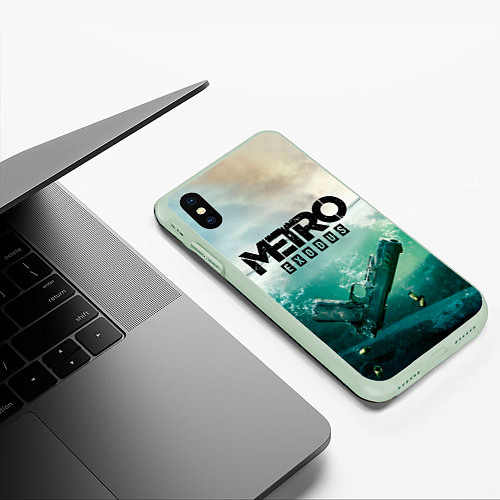 Чехол iPhone XS Max матовый METRO EXODUS / 3D-Салатовый – фото 3