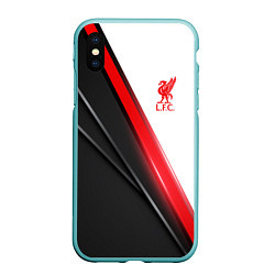 Чехол iPhone XS Max матовый Liverpool F C, цвет: 3D-мятный