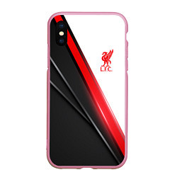 Чехол iPhone XS Max матовый Liverpool F C, цвет: 3D-розовый
