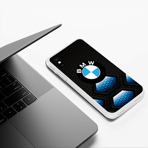 Чехол iPhone XS Max матовый BMW / 3D-Белый – фото 3