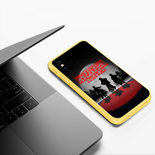 Чехол iPhone XS Max матовый STRANGER THINGS / 3D-Желтый – фото 3