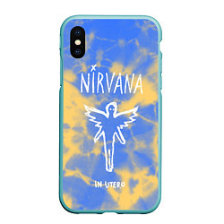 Чехол iPhone XS Max матовый NIRVANA, цвет: 3D-мятный